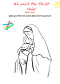 We Paint the Christ Child – Christmas Art Worksheet for Grades K–4