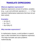 Algebra Basics – Understanding and Simplifying Algebraic Expressions | Math Resource | GRADE 5–9