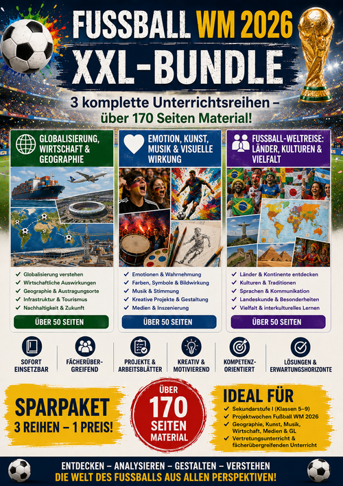 Fußball WM 2026 im Unterricht mit einem Sparpaket unterrichten und sparen!