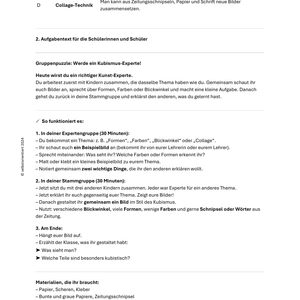 Unterrichtsmaterial Kunst Grundschule: Kubismus kreativ entdecken