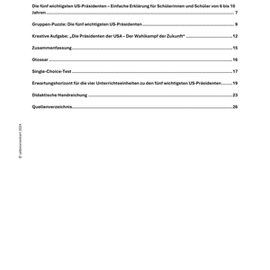 US-Präsidenten einfach erklärt – George Washington bis Donald Trump (Klasse 3–4)