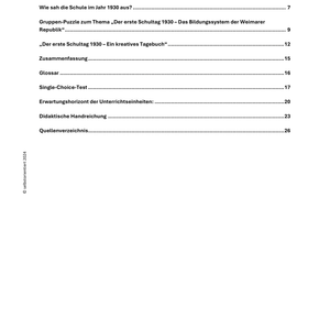 „Der erste Schultag 1930“ - Unterrichtsmaterial Grundschule