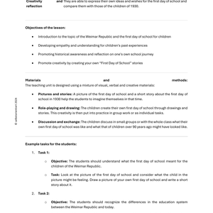 Weimar Republic era in Germany - History in Elementary School Workbook