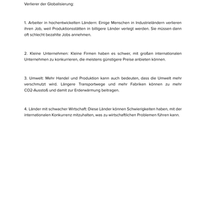 Gewinner & Verlierer der Globalisierung Unterrichtsmaterial Geographie SEK I