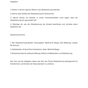 Gewinner & Verlierer der Globalisierung Unterrichtsmaterial Geographie SEK I