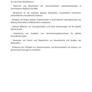 Globale Disparitäten | Unterrichtsmaterial Geographie SEK I