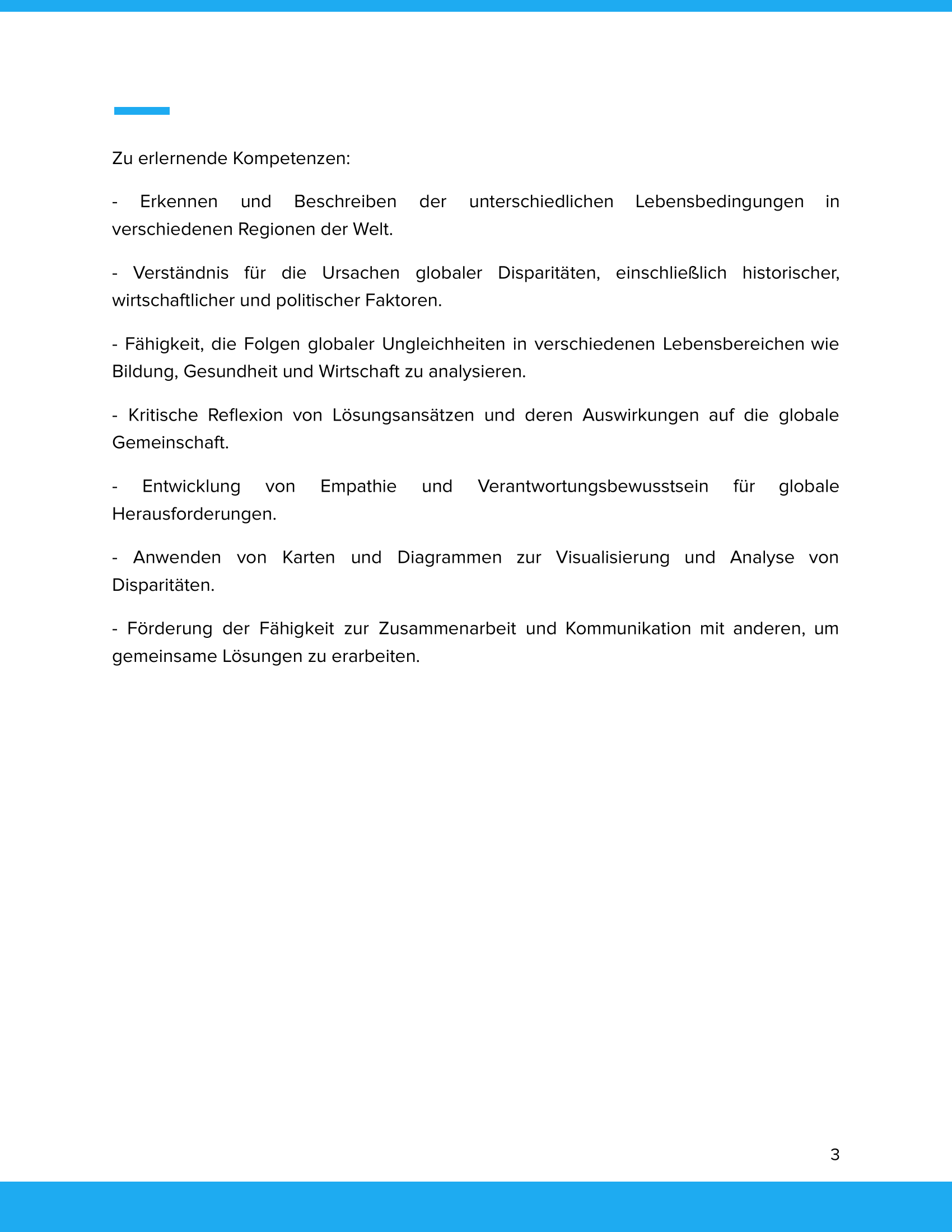 Globale Disparitäten | Unterrichtsmaterial Geographie SEK I