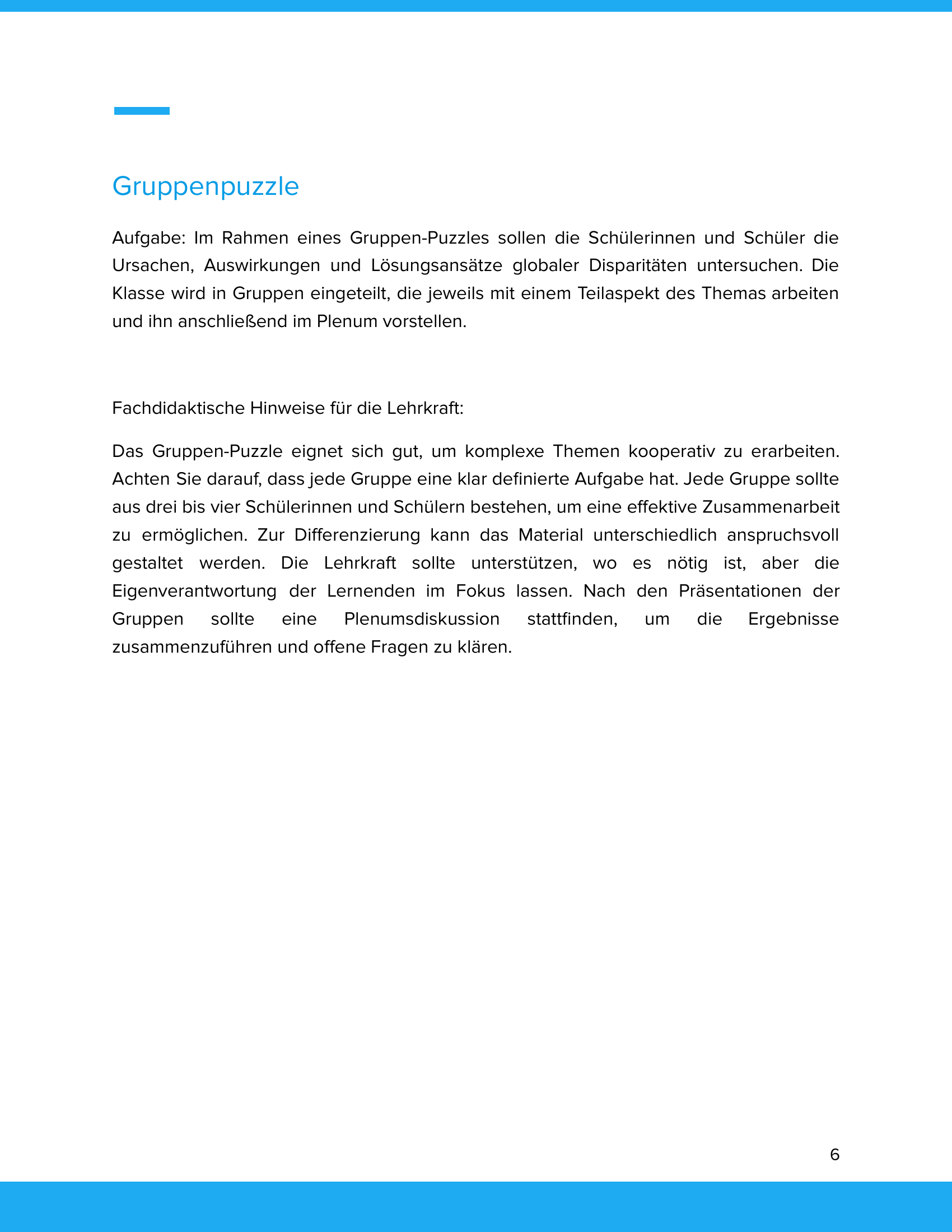 Globale Disparitäten | Unterrichtsmaterial Geographie SEK I