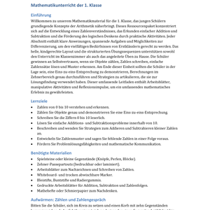 Interaktive Mathematik Klasse 1 – Zahlen, Rechnen & Formen entdecken