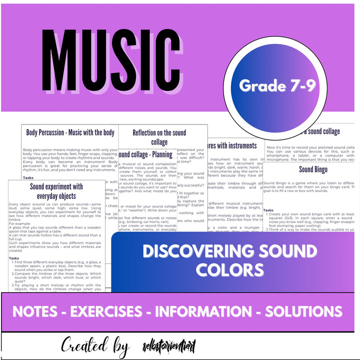 Discover Sound Colors – Creative Music Lessons for Grades 7–9