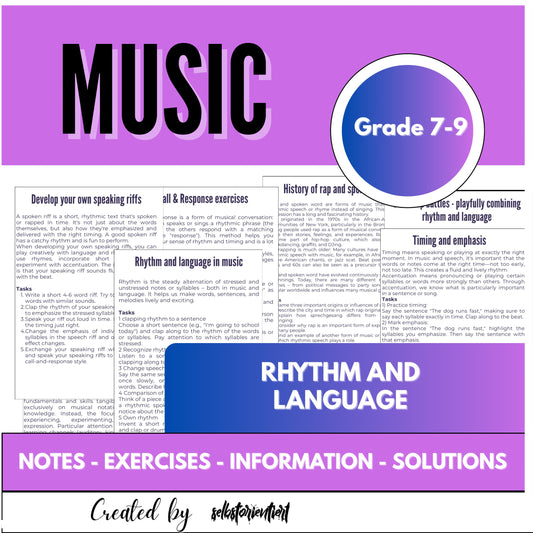 Rhythm and Language – Creative Music Lessons for Grades 7–9