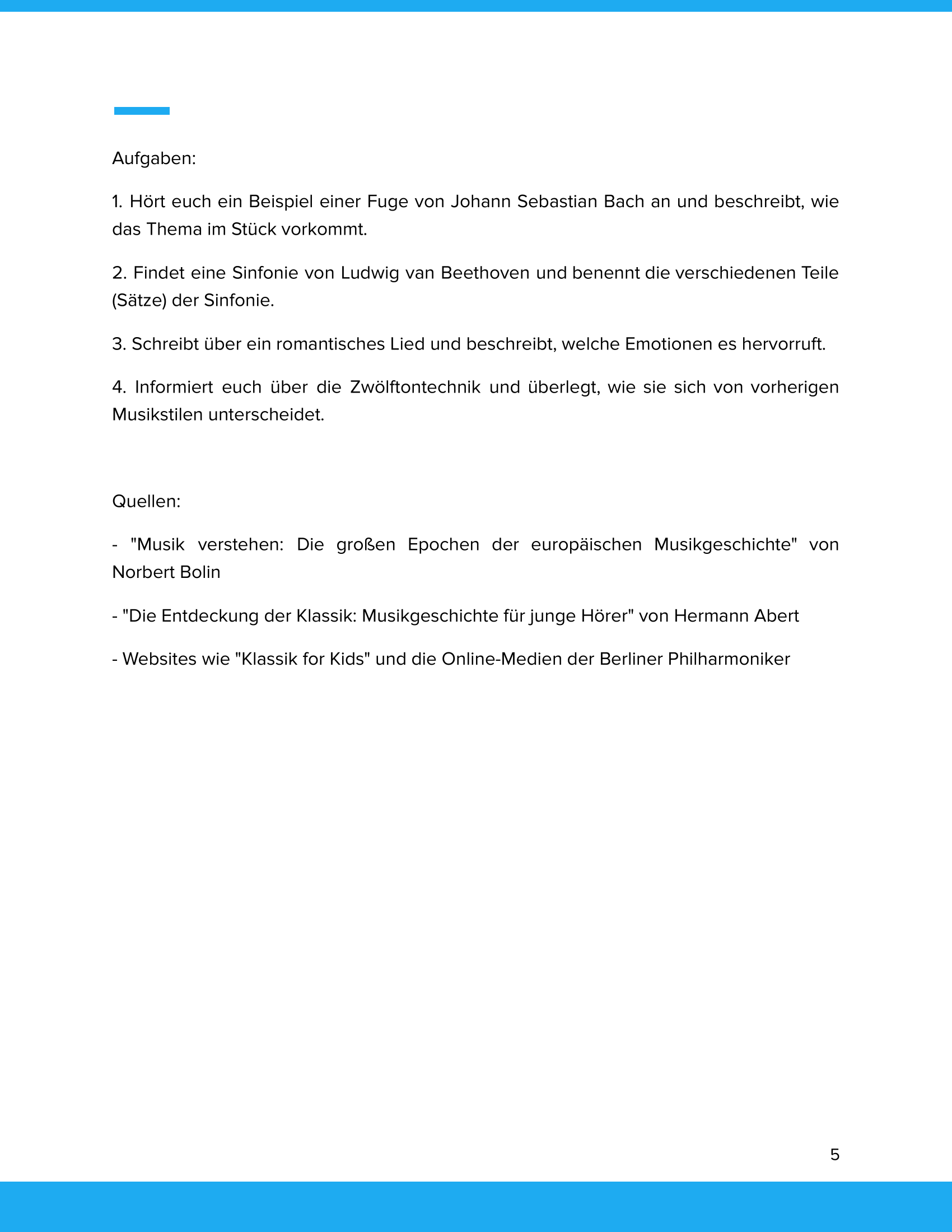 Grundlegende Formprinzipien der Musik – Unterrichtsmaterial Sekundarstufe Musik