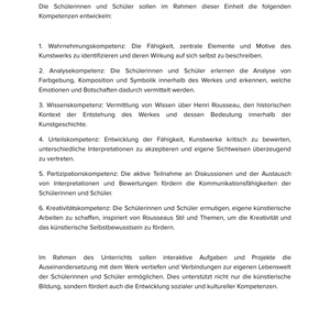 Henri Rousseau – „Kampf zwischen Tiger und Büffel“ – Kunstunterricht SEK I