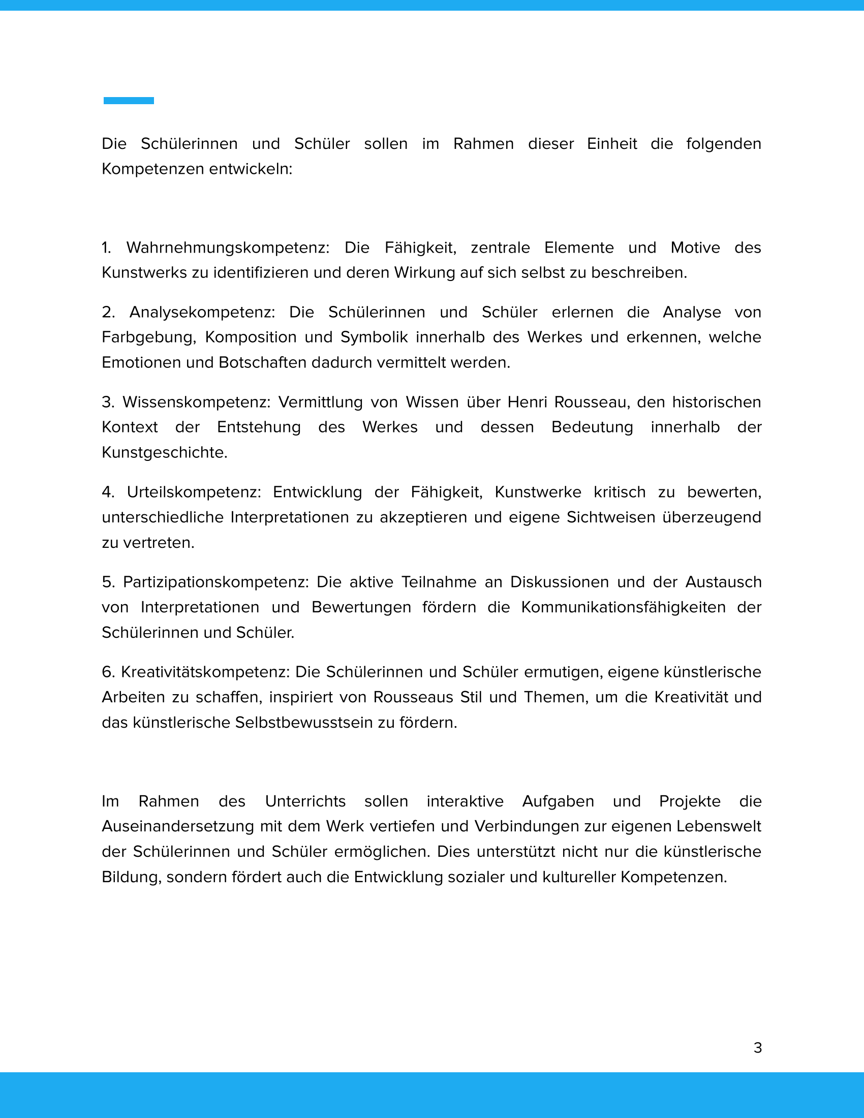 Henri Rousseau – „Kampf zwischen Tiger und Büffel“ – Kunstunterricht SEK I