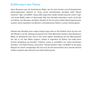 Henri Rousseau – „Kampf zwischen Tiger und Büffel“ – Kunstunterricht SEK I
