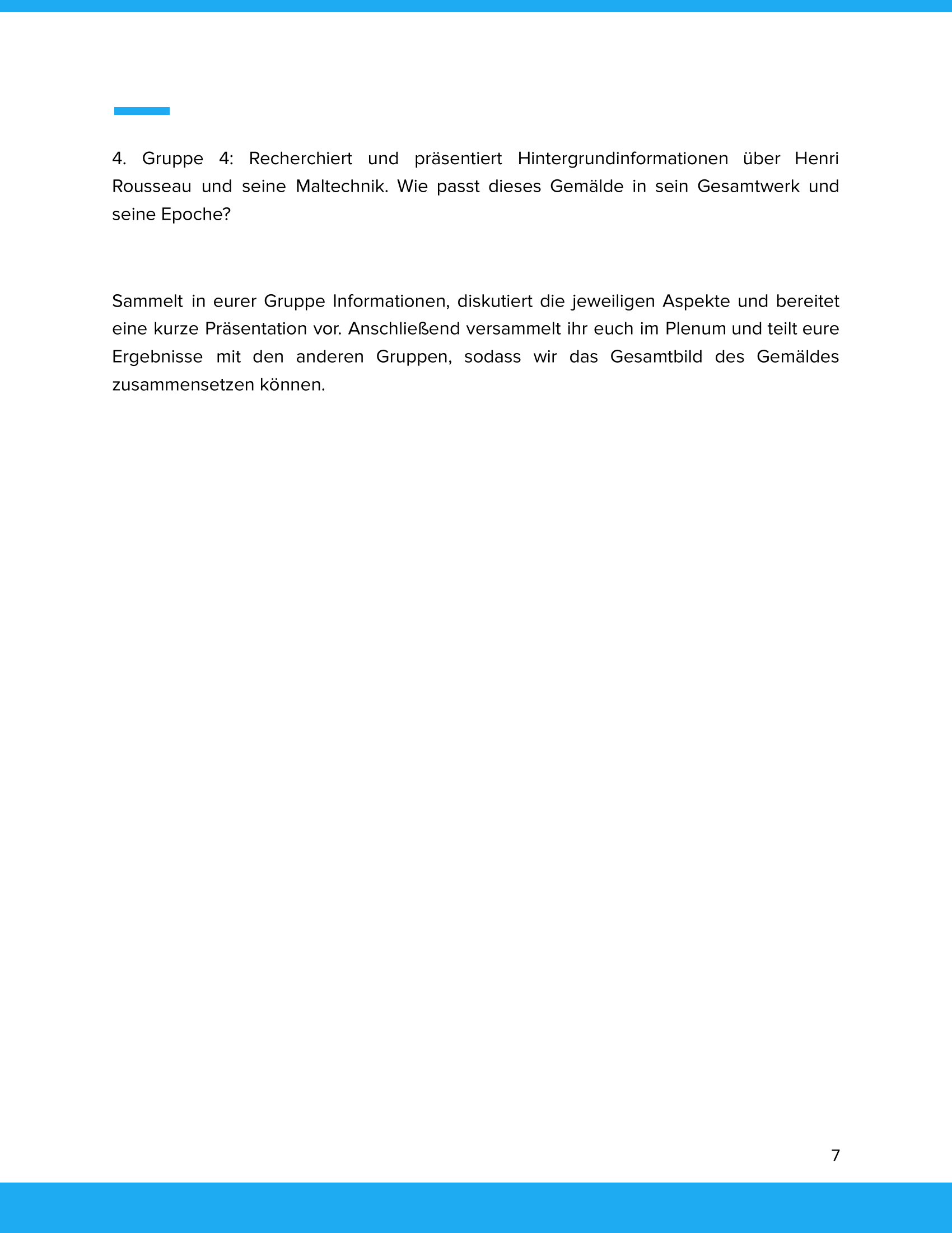 Henri Rousseau – „Kampf zwischen Tiger und Büffel“ – Kunstunterricht SEK I