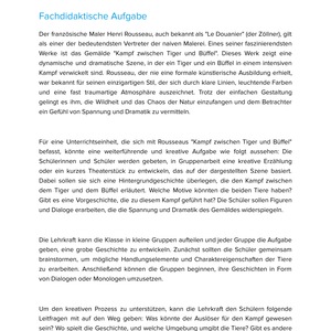 Henri Rousseau – „Kampf zwischen Tiger und Büffel“ – Kunstunterricht SEK I