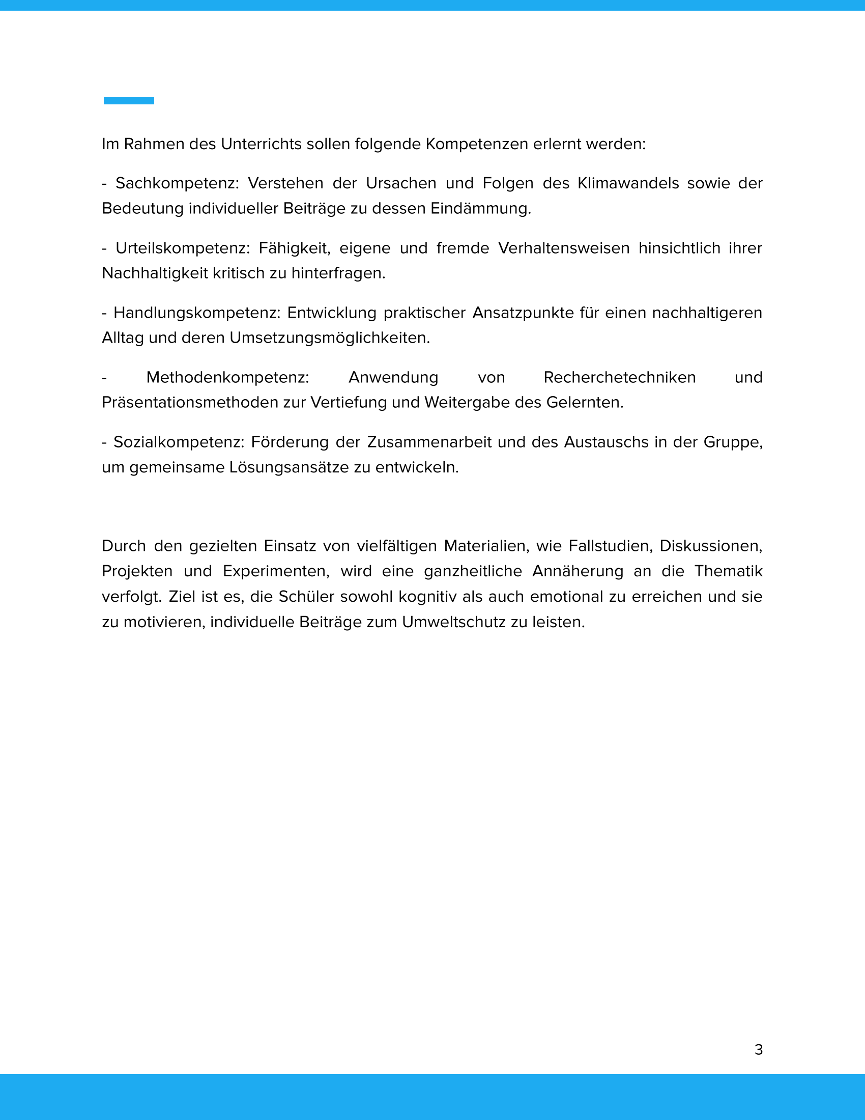 Individuelle Verantwortung & nachhaltiger Lebensstil beim Klimawandel | Unterrichtsmaterial Geographie SEK I