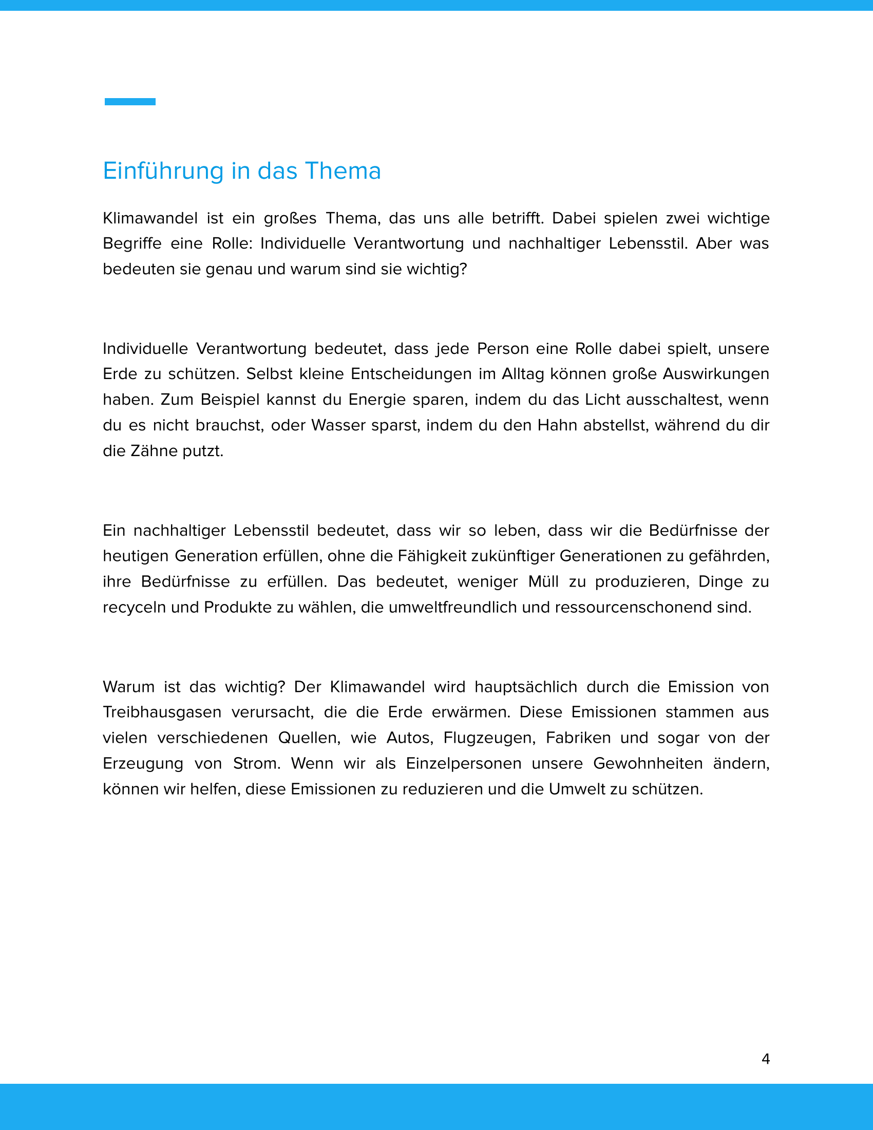 Individuelle Verantwortung & nachhaltiger Lebensstil beim Klimawandel | Unterrichtsmaterial Geographie SEK I