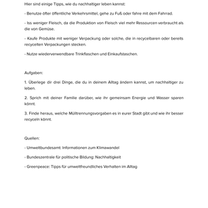 Individuelle Verantwortung & nachhaltiger Lebensstil beim Klimawandel | Unterrichtsmaterial Geographie SEK I