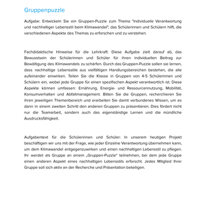 Individuelle Verantwortung & nachhaltiger Lebensstil beim Klimawandel | Unterrichtsmaterial Geographie SEK I