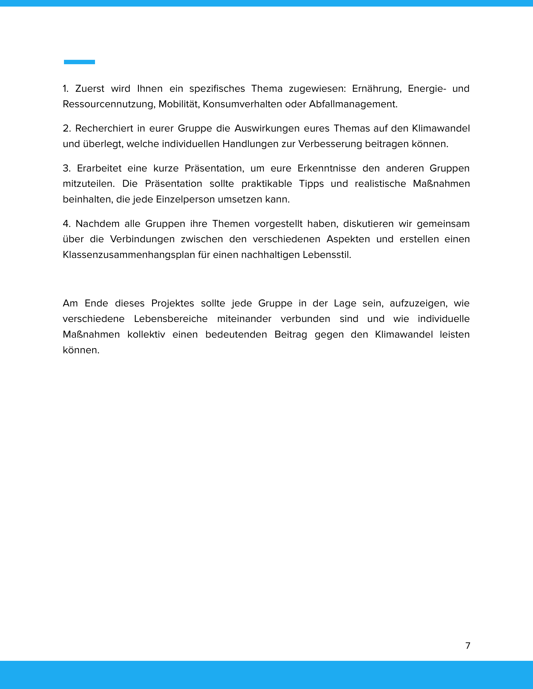 Individuelle Verantwortung & nachhaltiger Lebensstil beim Klimawandel | Unterrichtsmaterial Geographie SEK I