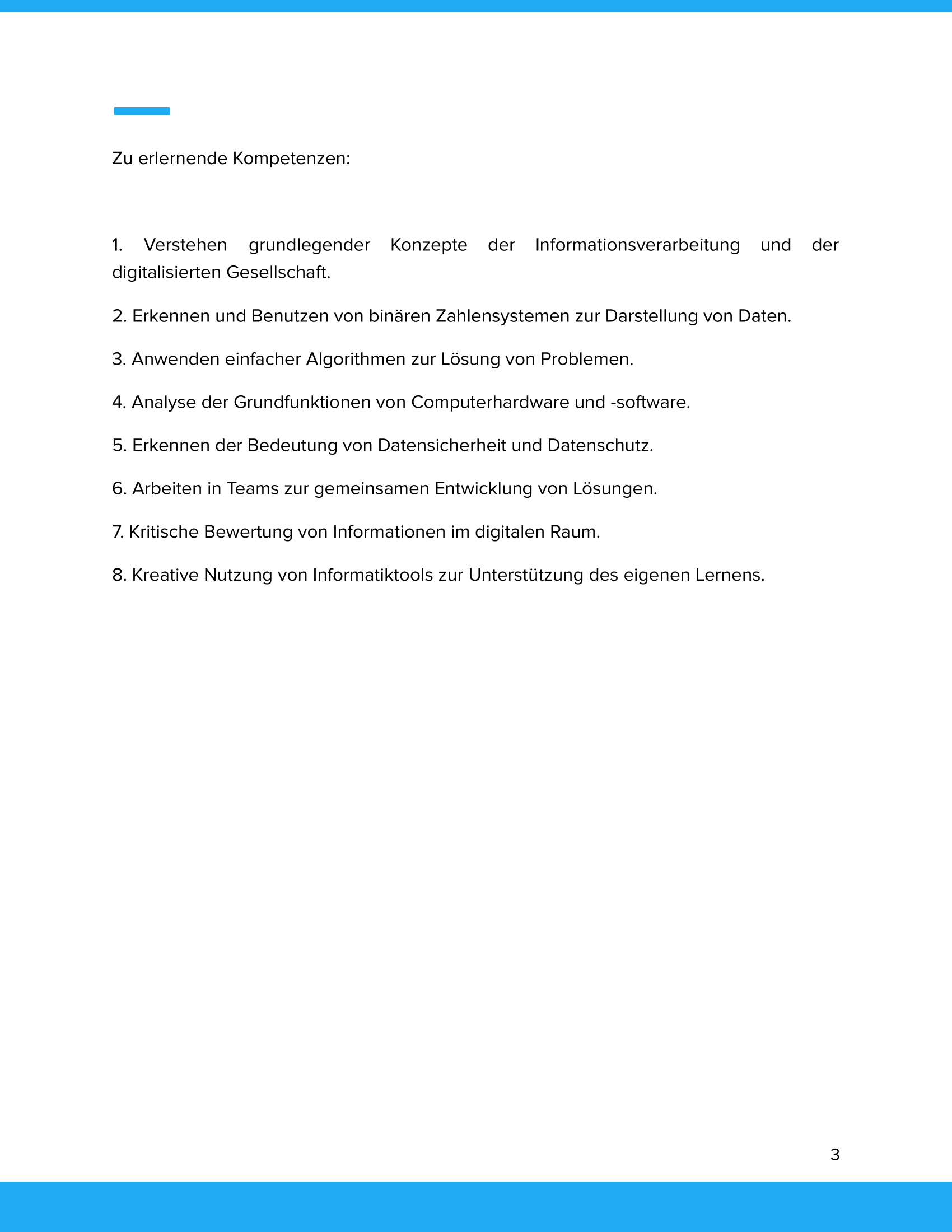 Unterrichtsmaterial „Informatik: Grundlagen der Informationsverarbeitung“ (Sek I)