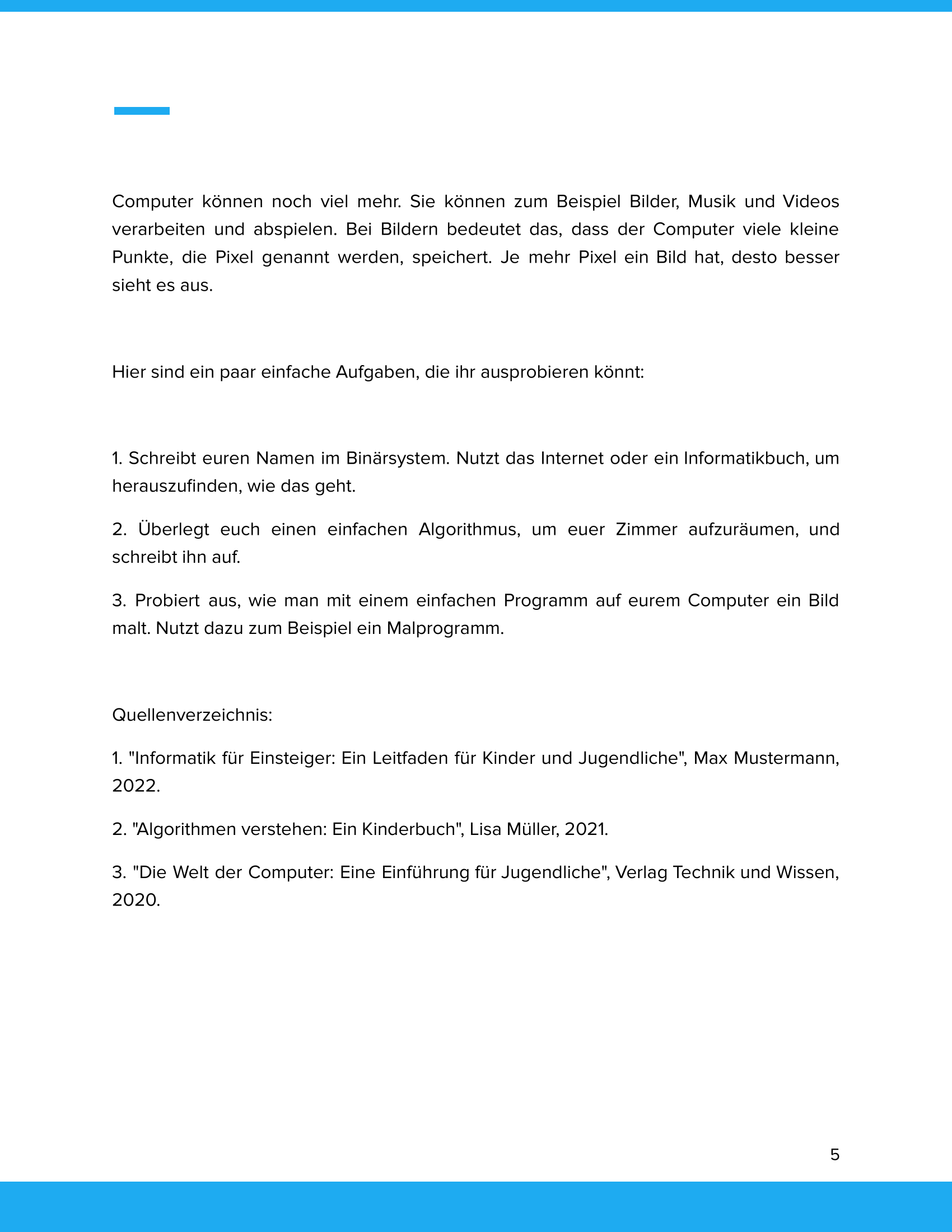 Unterrichtsmaterial „Informatik: Grundlagen der Informationsverarbeitung“ (Sek I)