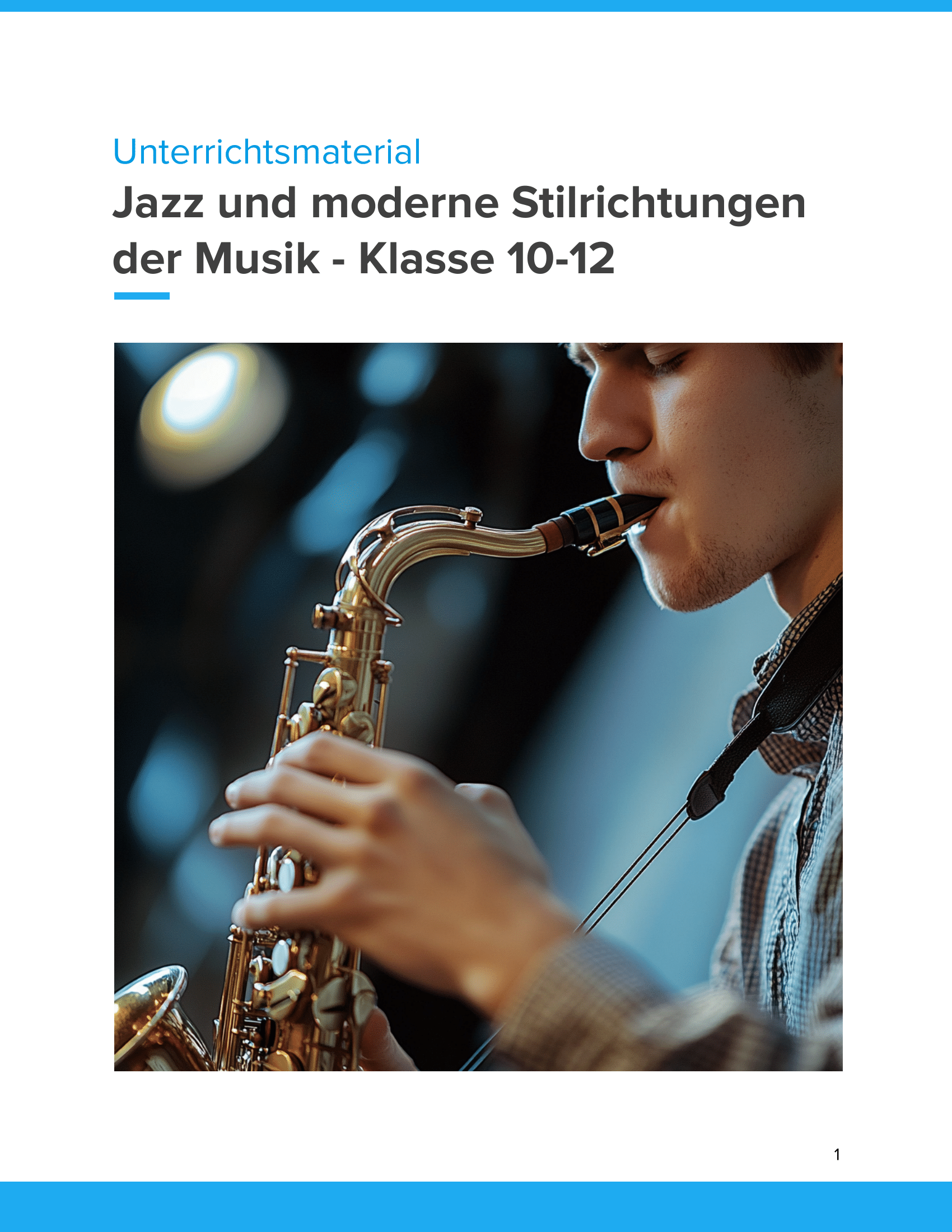 Jazz & moderne Musikstile – Unterrichtsmaterial Musik Sekundarstufe