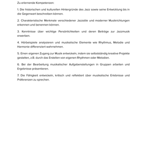 Jazz & moderne Musikstile – Unterrichtsmaterial Musik Sekundarstufe