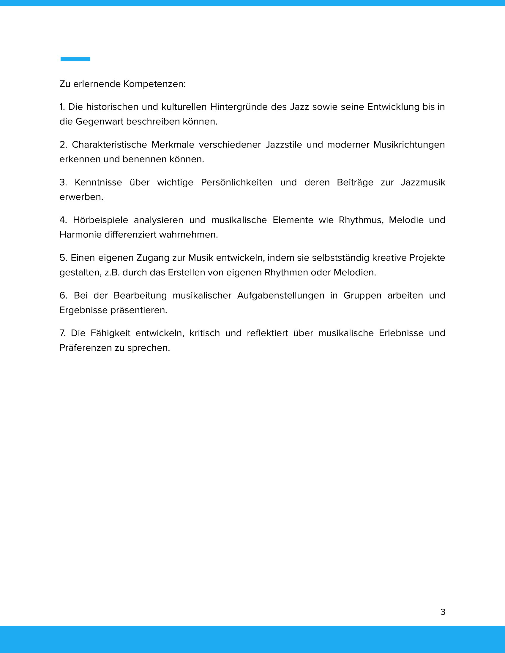 Jazz & moderne Musikstile – Unterrichtsmaterial Musik Sekundarstufe