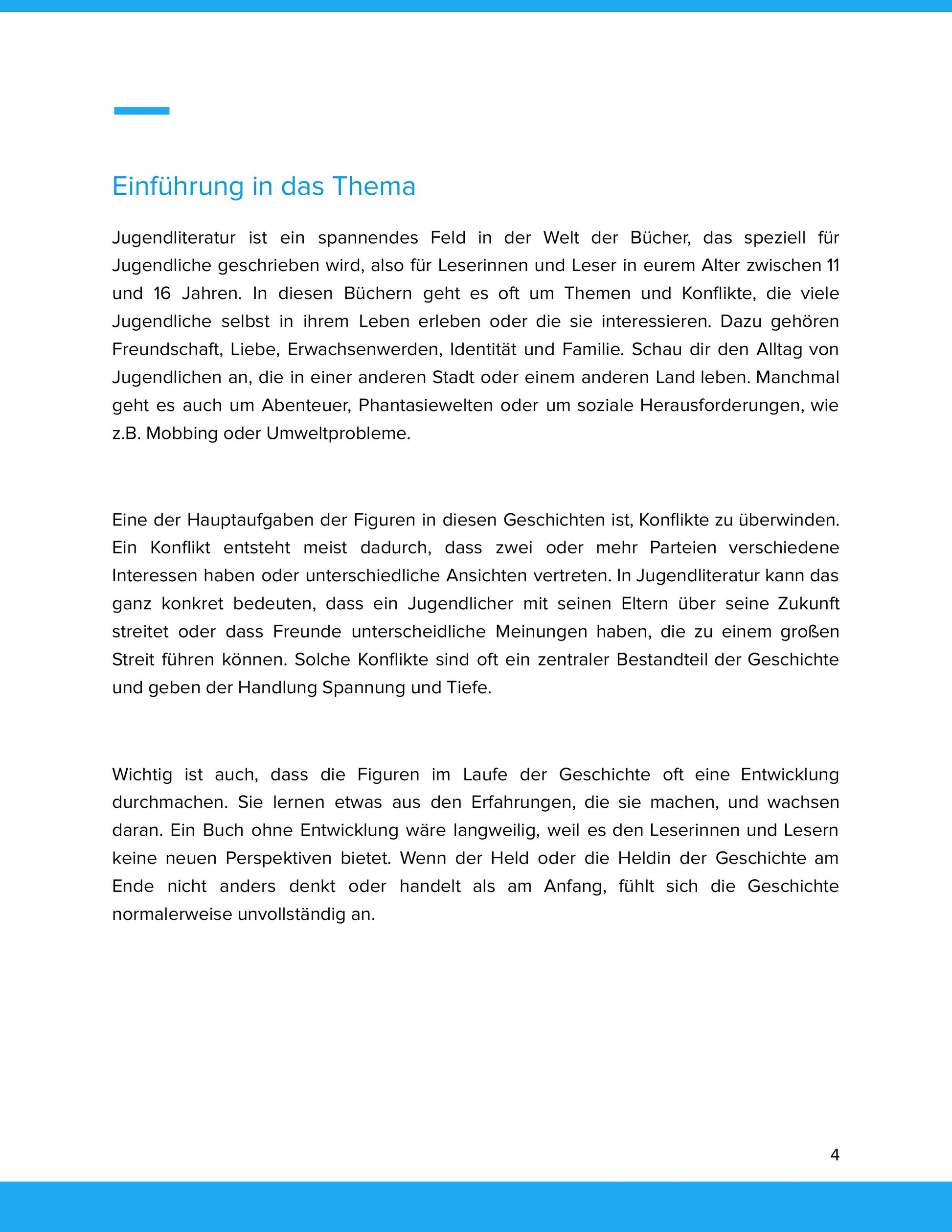 Jugendliteratur im Fokus – Figuren, Konflikte und Themen der Lebenswelt