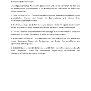 Kasimir Sewerinowitsch Malewitsch – Suprematismus – Kunstunterricht SEK I