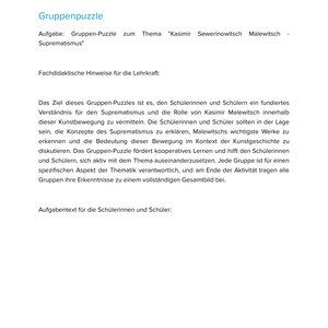 Kasimir Sewerinowitsch Malewitsch – Suprematismus – Kunstunterricht SEK I