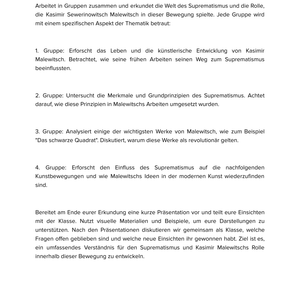 Kasimir Sewerinowitsch Malewitsch – Suprematismus – Kunstunterricht SEK I