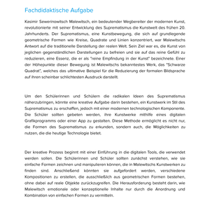 Kasimir Sewerinowitsch Malewitsch – Suprematismus – Kunstunterricht SEK I