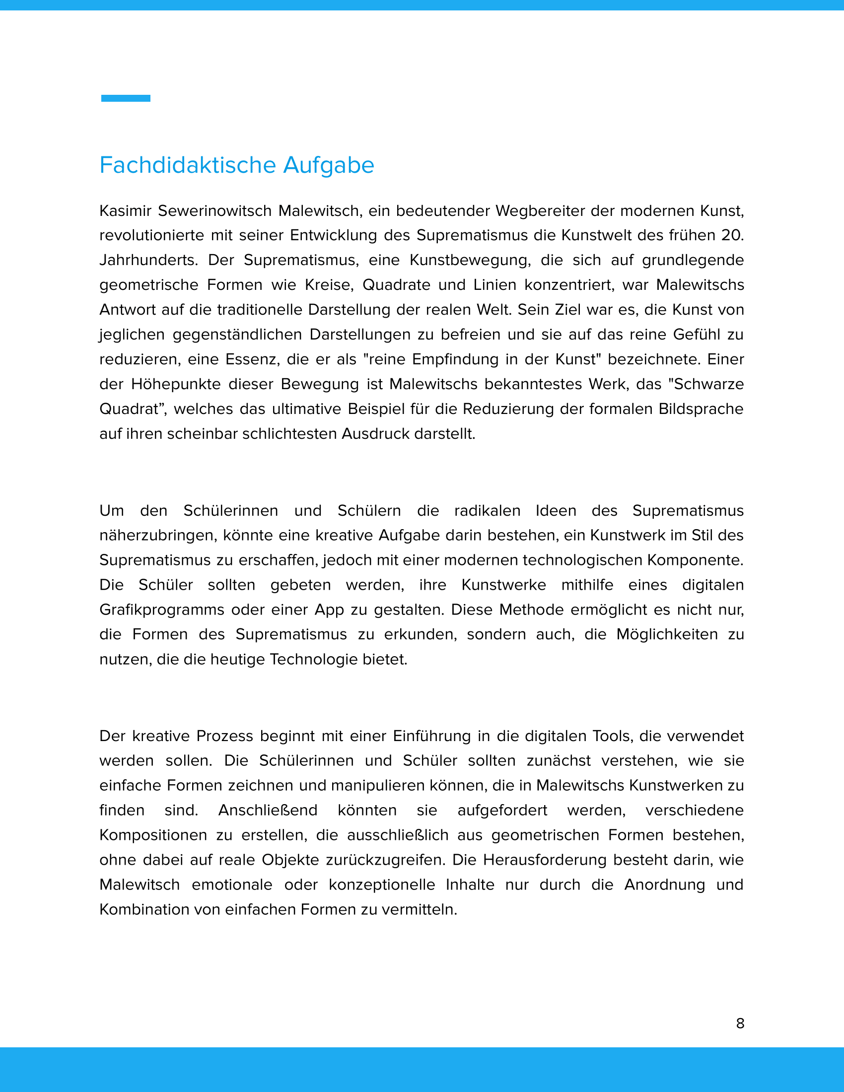 Kasimir Sewerinowitsch Malewitsch – Suprematismus – Kunstunterricht SEK I