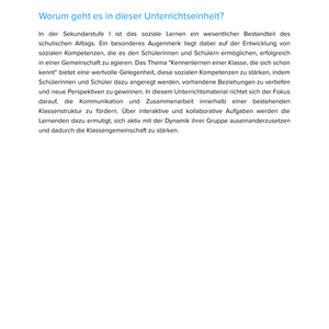 Kennenlernen einer Klasse, die sich schon kennt Unterrichtsmaterial Soziales Lernen SEK I