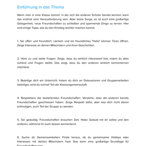 Kennenlernen einer Klasse, die sich schon kennt Unterrichtsmaterial Soziales Lernen SEK I