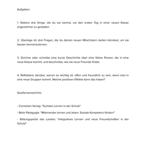 Kennenlernen einer Klasse, die sich schon kennt Unterrichtsmaterial Soziales Lernen SEK I