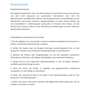 Kennenlernen einer Klasse, die sich schon kennt Unterrichtsmaterial Soziales Lernen SEK I