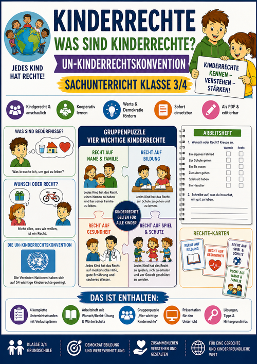 Kinderrechte – Was sind Kinderrechte? | UN-Kinderrechtskonvention | Sachunterricht Klasse 3/4