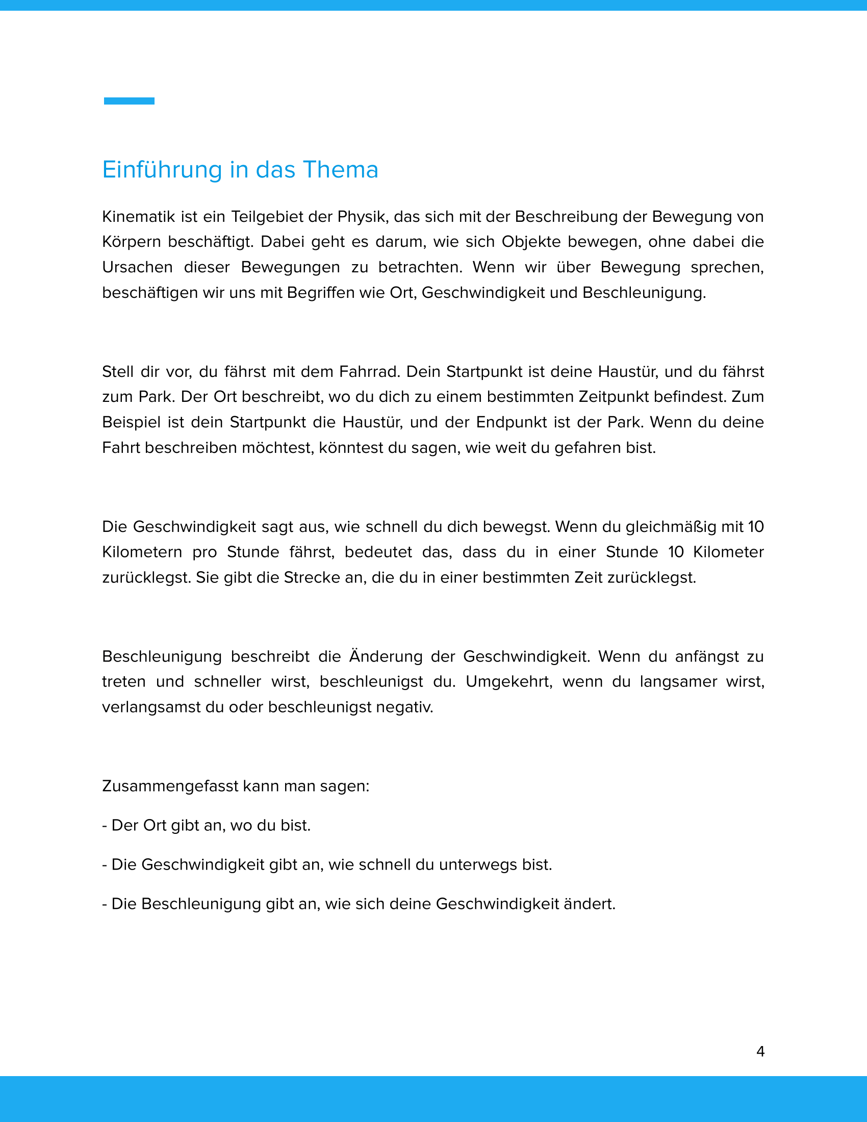 Kinematik – Körper & Bewegung in Physik einfach erklärt – Physikunterricht SEK I