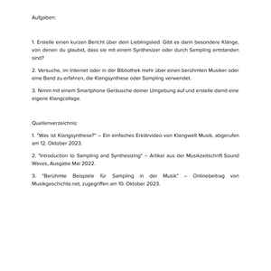Klangsynthese & Sampling – Unterrichtsmaterial Musikproduktion Sekundarstufe