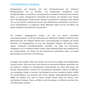 Klangsynthese & Sampling – Unterrichtsmaterial Musikproduktion Sekundarstufe