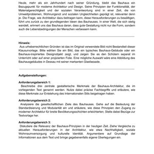 Bauhaus-Architektur – Die neue Moderne | Klausur mit Erwartungshorizont (Sek II)