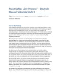 Der Process – Kafka | Klausur zu Bürokratie, Macht & Moderne (Sek II)