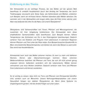 Klimawandel und Ökosysteme | Unterrichtsmaterial Geographie SEK I