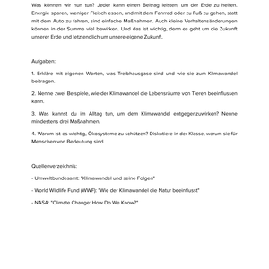 Klimawandel und Ökosysteme | Unterrichtsmaterial Geographie SEK I