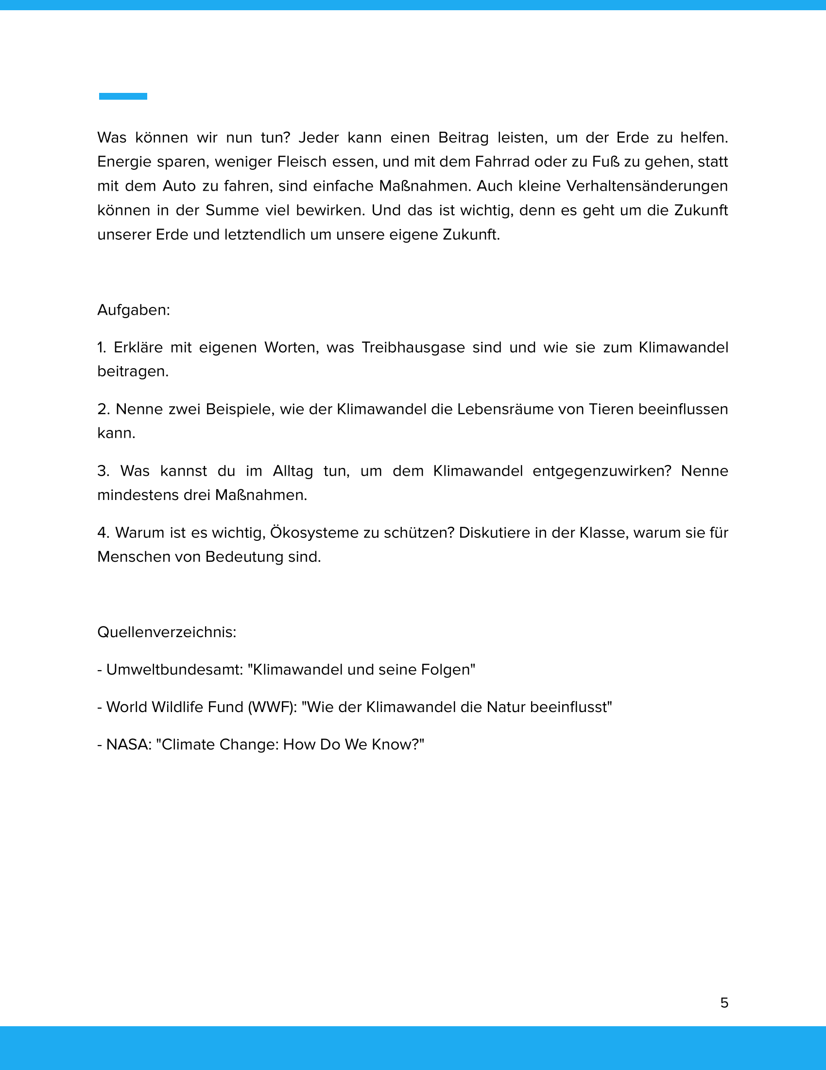 Klimawandel und Ökosysteme | Unterrichtsmaterial Geographie SEK I